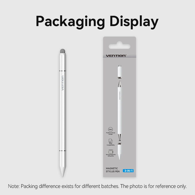 Vention 3-in-1 Magnetic Stylus Pen White Aluminum Alloy Type