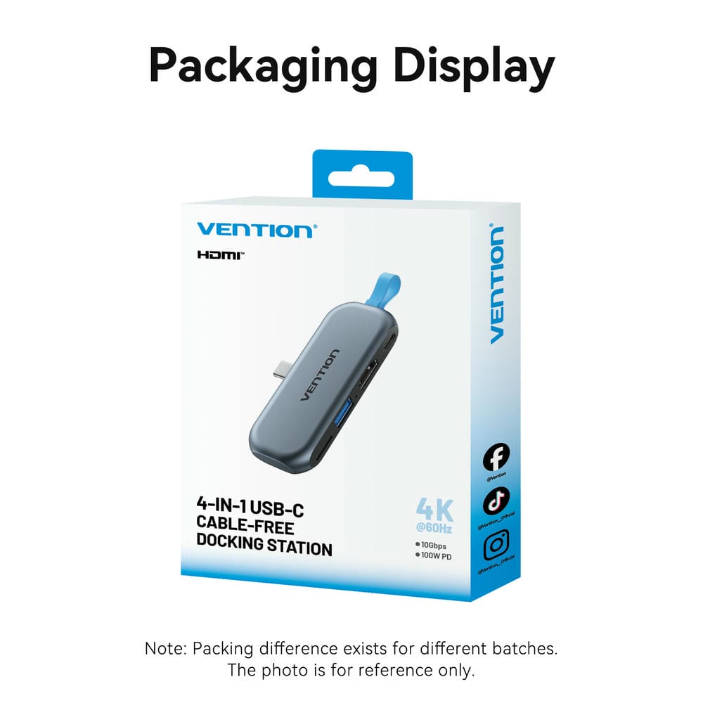 Vention 4-in-1 USB-C Cable-Free Docking Station