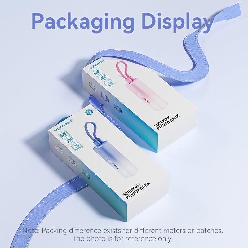 Vention 5000mAh Power Bank Compact with Built-in Cable——On Promotion