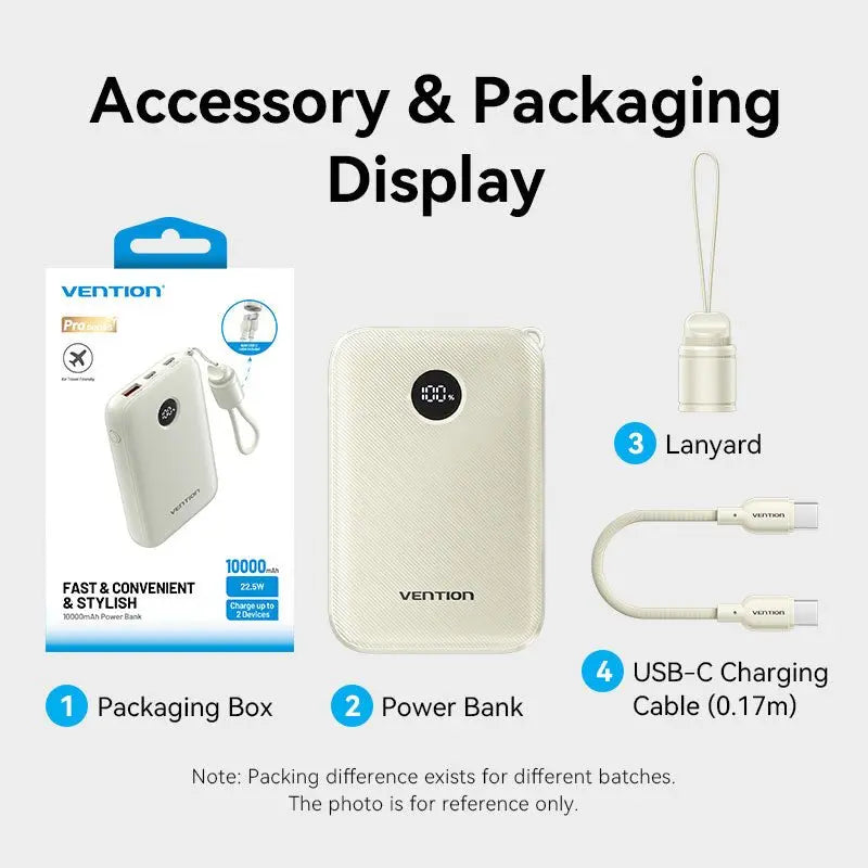 Vention 10000mAh Power Bank 22.5W