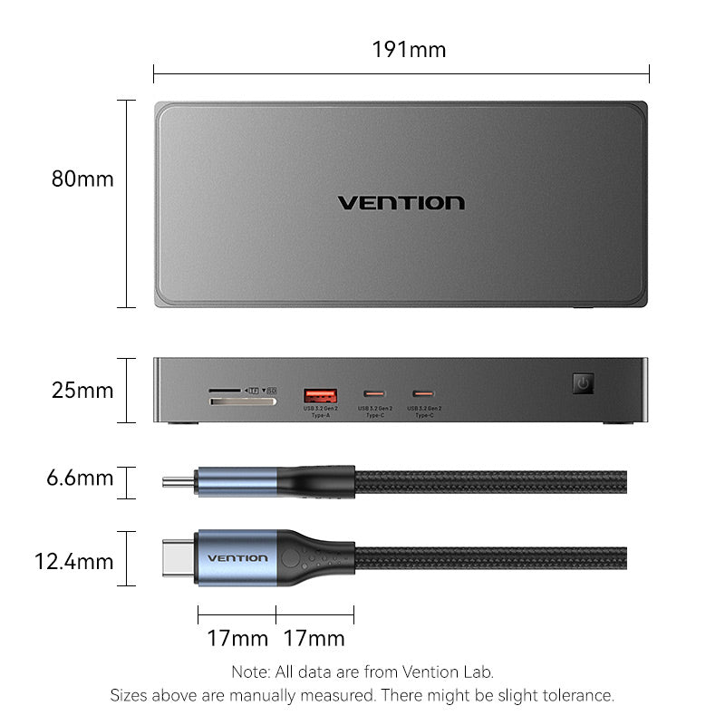 Vention 11-in-1 USB-C DisplayLink Docking Station
