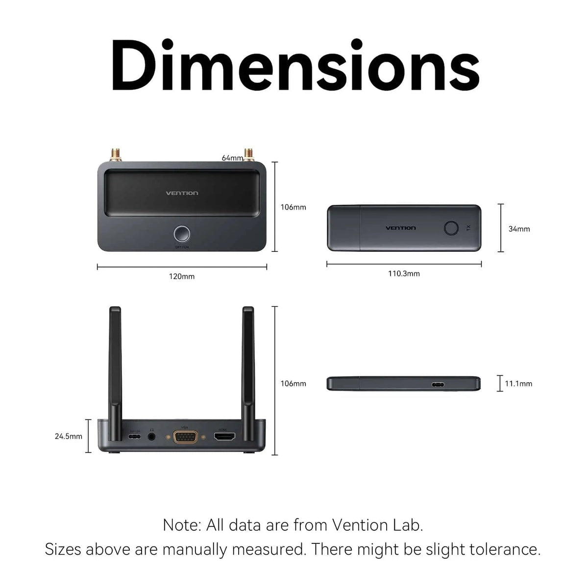 Vention Enterprise-Grade Wireless HDMI™ Transmitter and Receiver