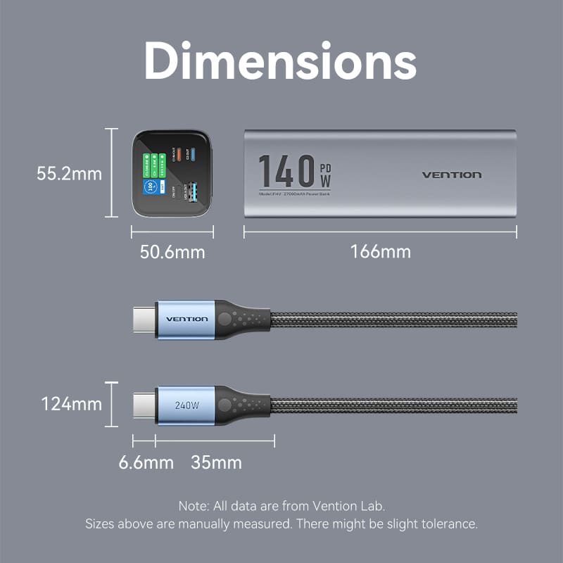 Vention 27000mAh Power Bank 140W
