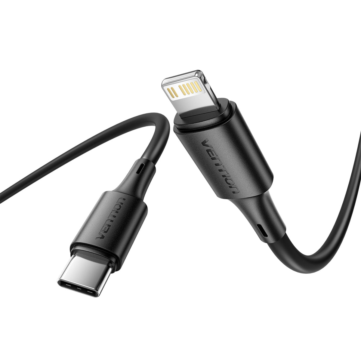 Vention USB 2.0 Type-C Male to Lightning Male 3A Cable Black PVC Type