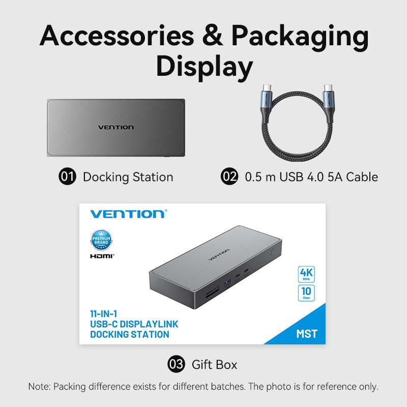 Vention 11-in-1 USB-C DisplayLink Docking Station
