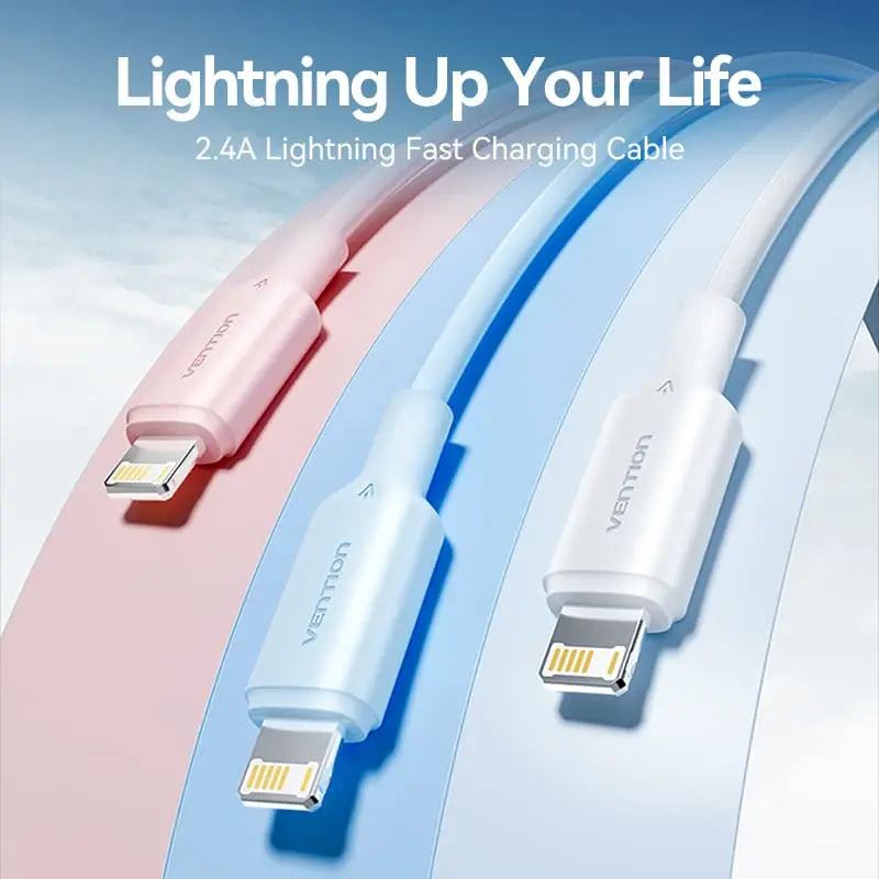Vention USB 2.0 Type-A Male to Lightning Male 2.4A Cable PVC Type