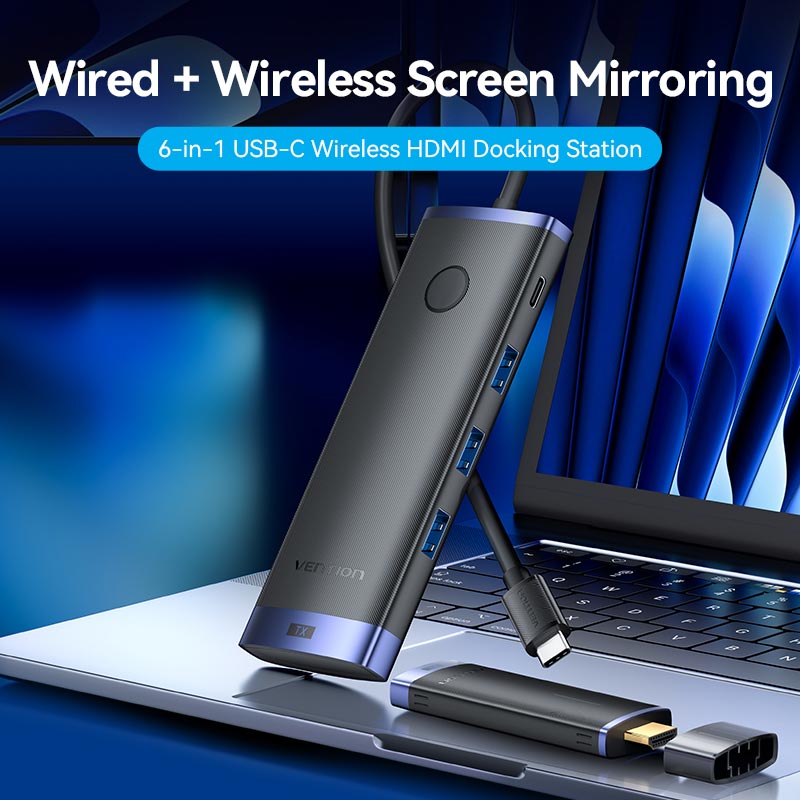 Vention 6-in-1 USB-C Wireless HDMI™ Docking Station
