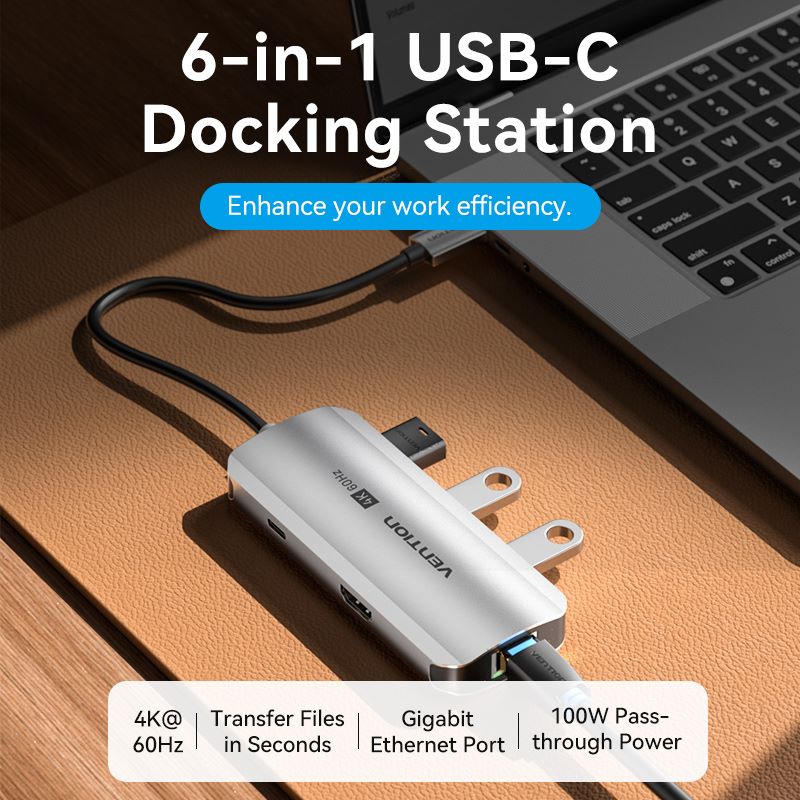 Vention 6-in-1 USB-C Docking Station