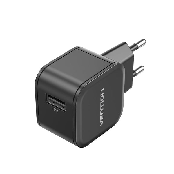 Vention 1-Port USB Wall Charger (18W) EU-Plug Black