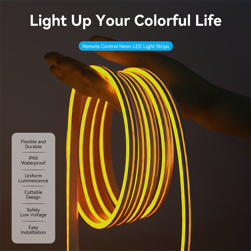 Vention Silicone Neon LED Strip Lights with IR Remote and USB 5V Power Supply