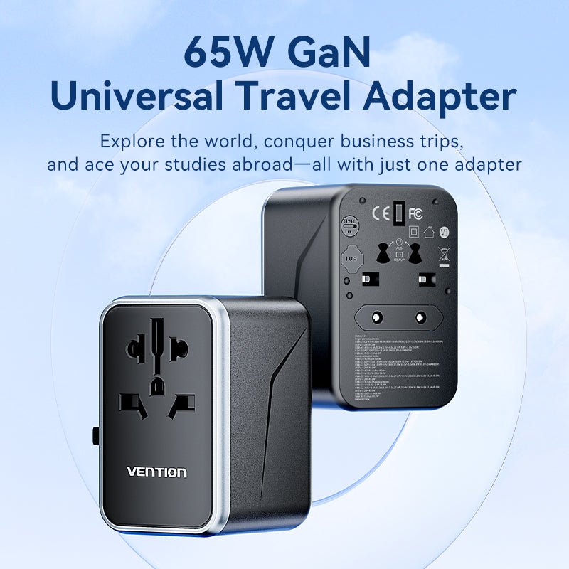 Vention 4-Port USB (C+C+A+A) GaN Universal Travel Adapter (65W/65W/60W/5W)