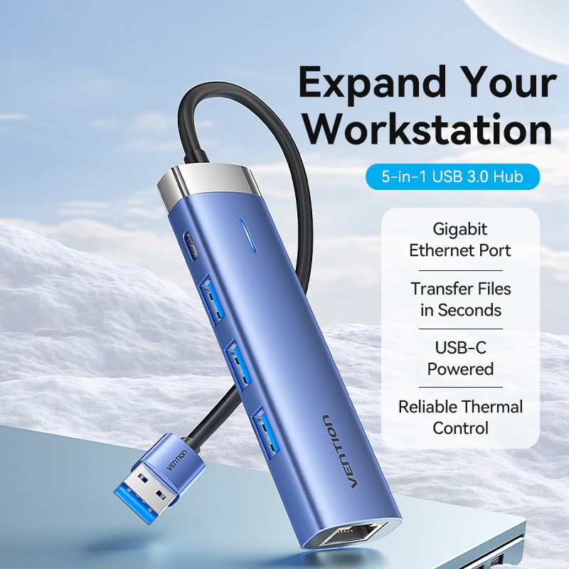 Vention 5-in-1 USB 3.0 Hub