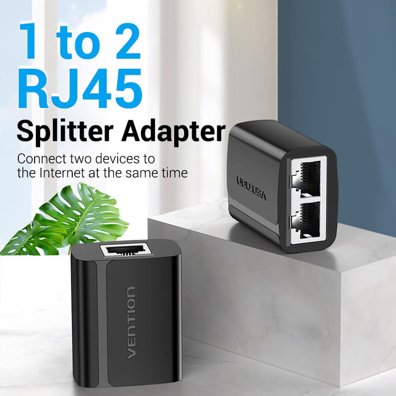 Vention RJ45 Splitter Adapter Black PVC Type