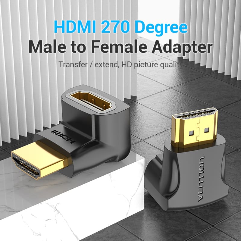 Vention HDMI™ 270 Degree Male to Female Adapter Black