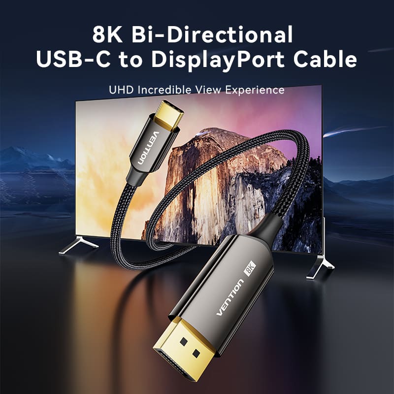 Vention 8K Bi-Directional USB-C to DisplayPort Cable