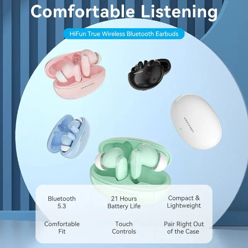Vention Bluetooth 5.3 Earphones TWS True Wireless Earbuds