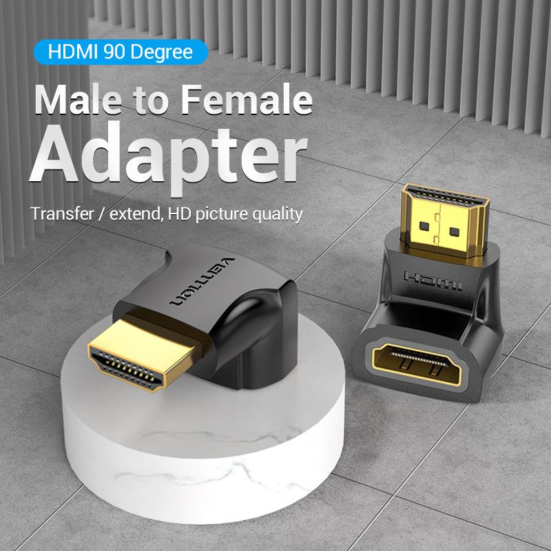 Vention HDMI™ 90 Degree Male to Female Adapter Black