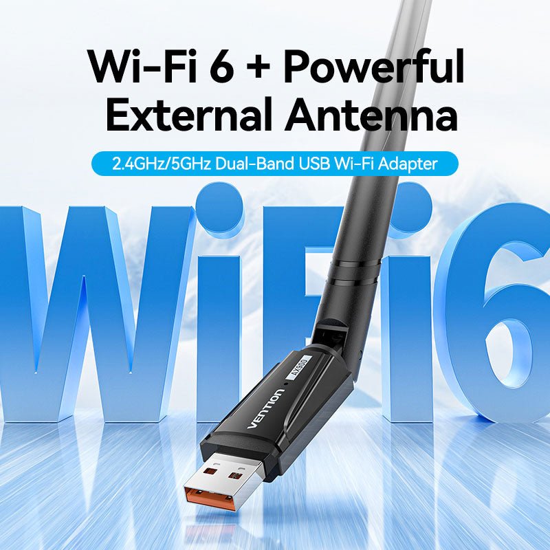 Vention AX900 USB Wi-Fi Dual Band Adapter With High Gain Antenna Black
