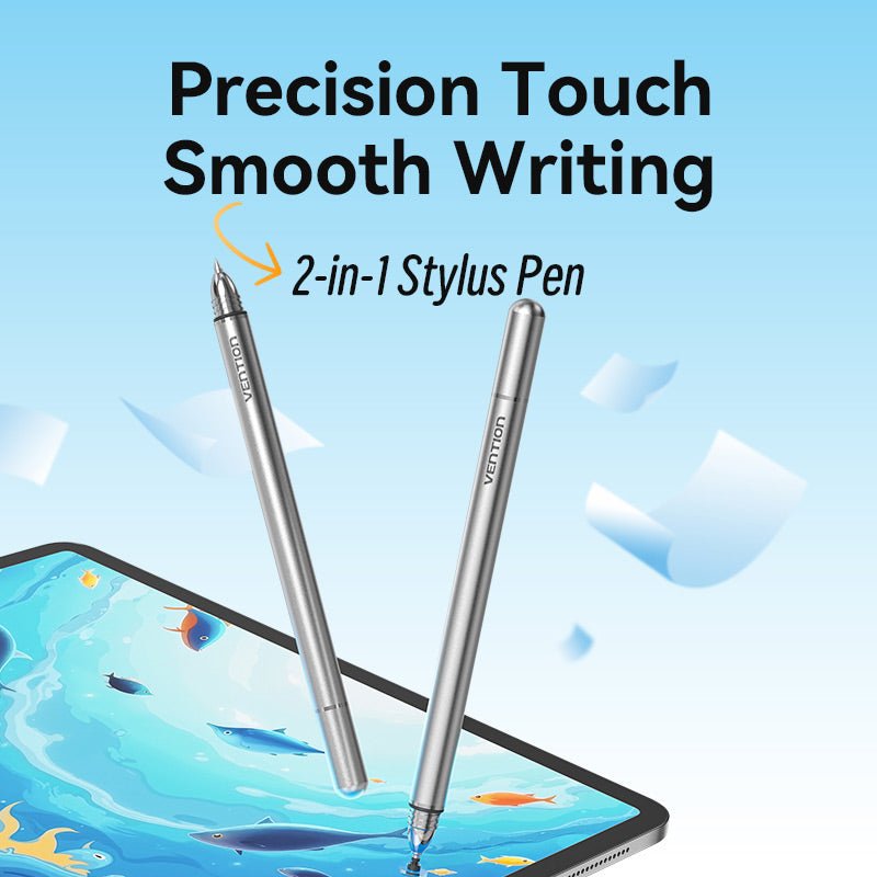 Vention 2-in-1 Stylus Pen Gray Aluminum Alloy Type