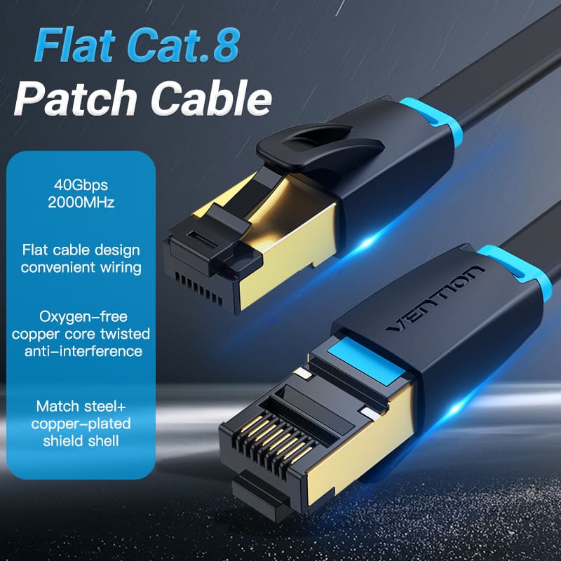 Vention Flat Cat8 Ethernet Patch Cable