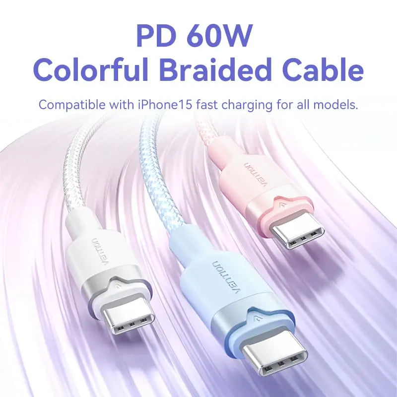 Vention USB 2.0 Type-C Male to Type-C Male 3A Cable Aluminum Alloy Type