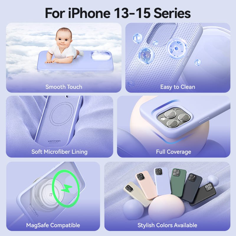 Vention Liquid Silicone Case for iPhone 13 with MagSafe