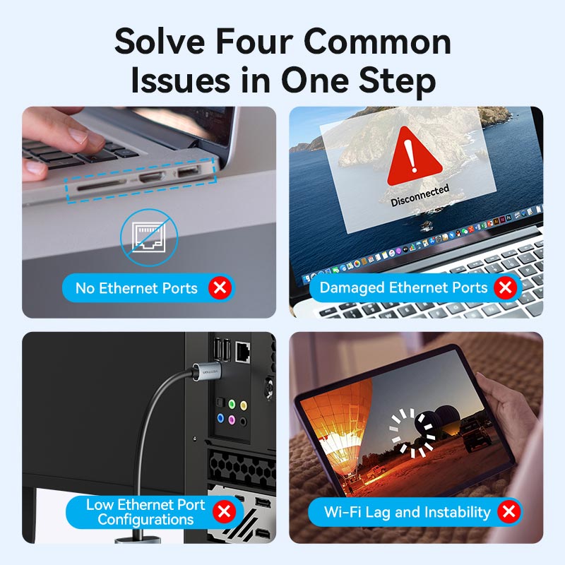 Vention USB-C to Gigabit Ethernet Adapter 0.15M Gray Aluminum Alloy Type
