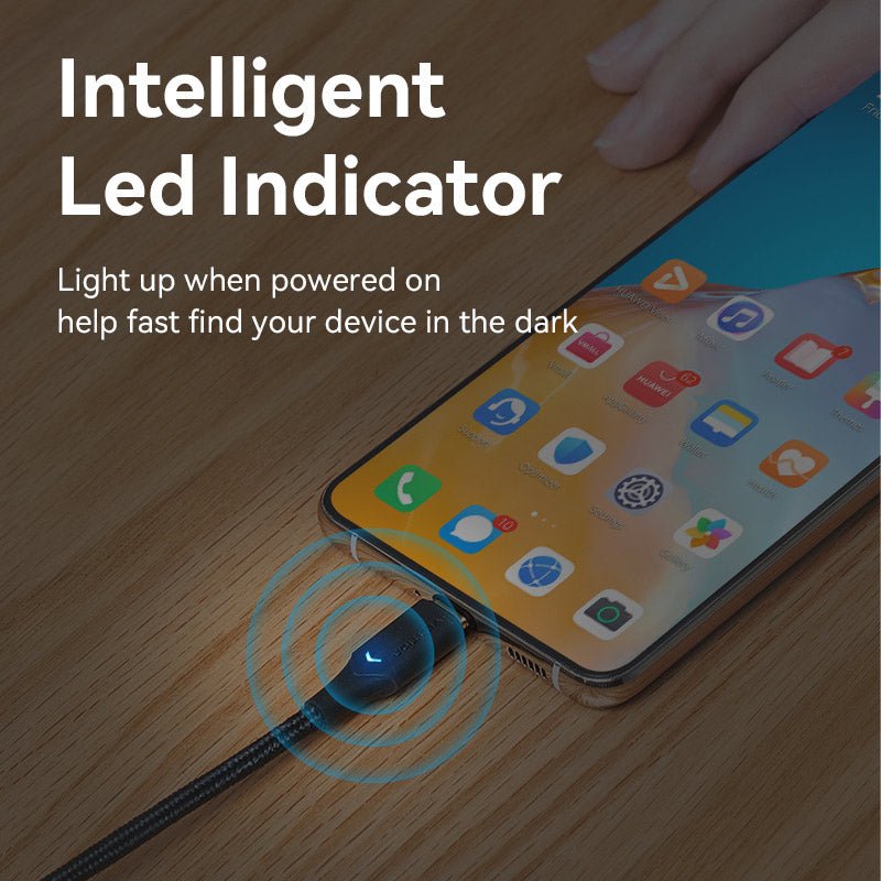 Vention Nylon Braided USB 2.0 A Male to C Male 3A Cable  LED Type
