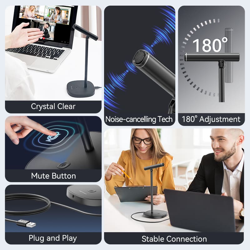 Vention USB Desktop Microphone with Mute Button Black
