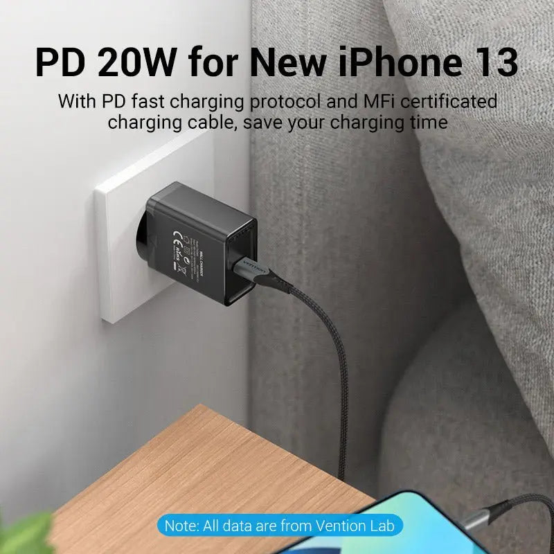 Vention 1-Port USB-C Wall Charger 20W EU-Plug