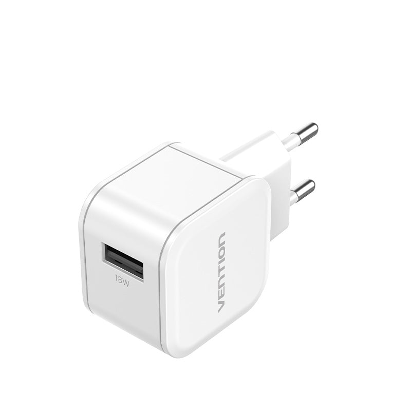 Vention 1-Port USB Wall Charger (18W) EU-Plug Black