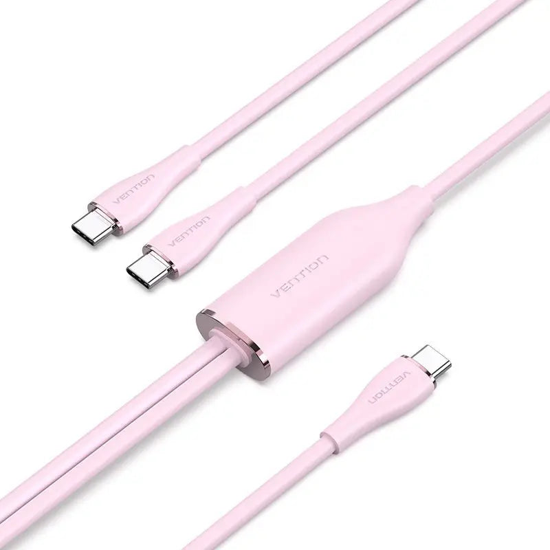 Vention USB 2.0 Type-C Male to 2 Type-C Male 5A Cable Silicone Type