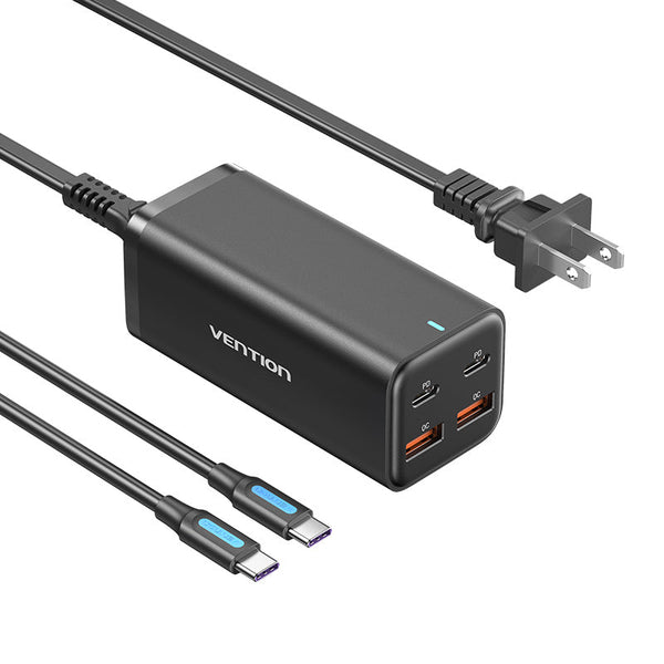 Vention 4-Port USB (C+C+A+A) GaN Charger (100W/100W/18W/18W) EU-Plug