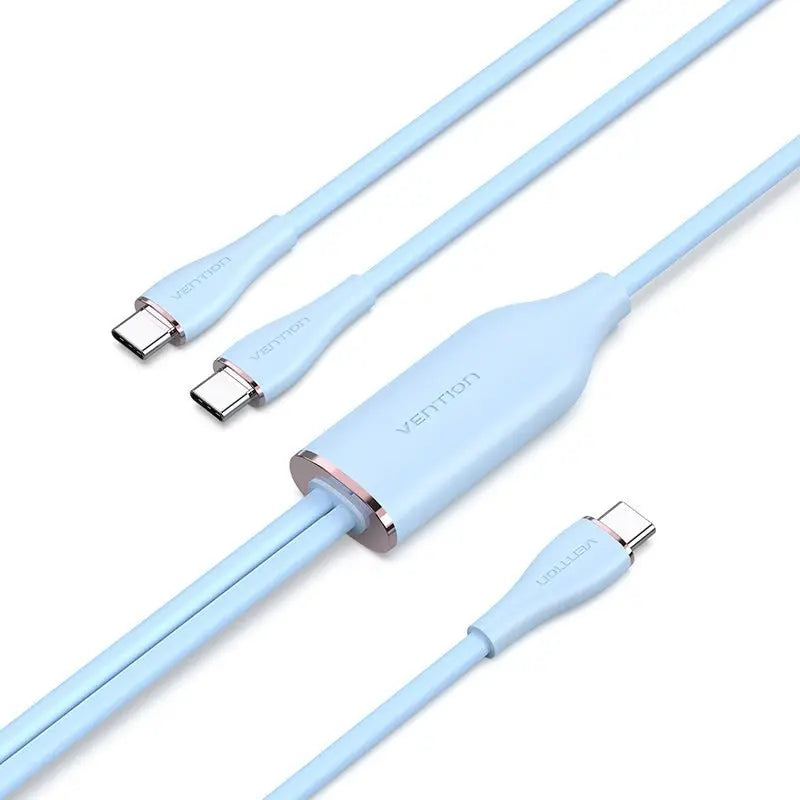 Vention USB 2.0 Type-C Male to 2 Type-C Male 5A Cable Silicone Type