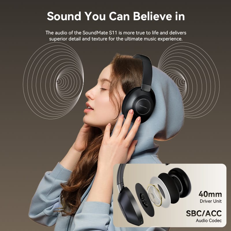 Vention Wireless On-Ear Headphones SoundMate