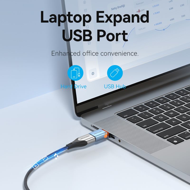 Vention USB 3.1 Type-C Male to USB Female OTG Adapter with Lanyard Aluminum Alloy Type