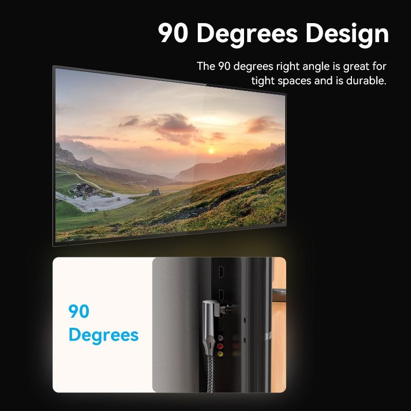 Vention 90-Degree Optical Audio Cable 0.5/1/1.5/2/3/5/10M Black Aluminum Alloy Type