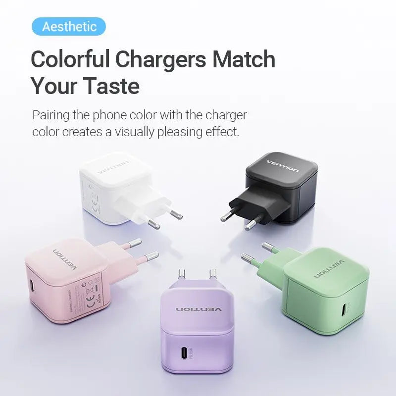 Vention 1-Port USB-C Wall Charger 20W EU-Plug