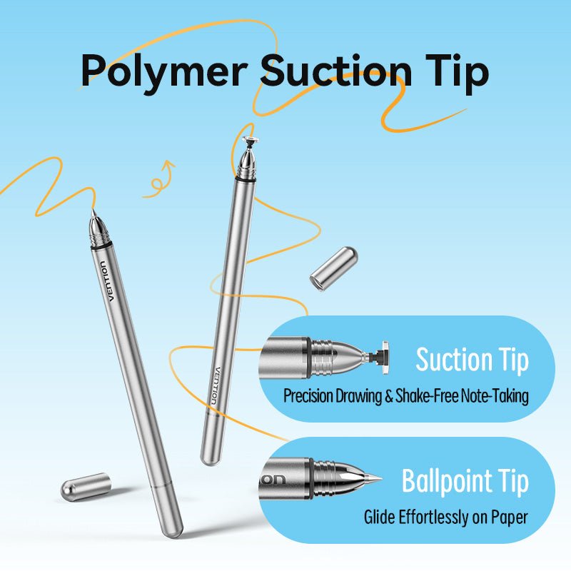 Vention 2-in-1 Stylus Pen Gray Aluminum Alloy Type
