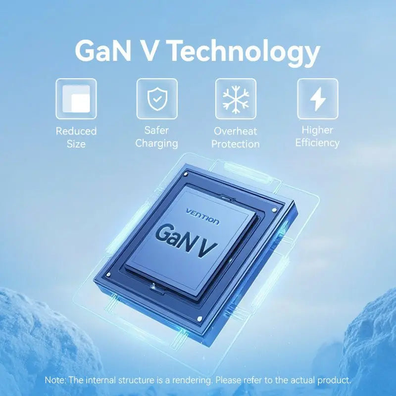 Vention 2-Port USB (C + A) GaN Charger (30W/30W) EU-Plug