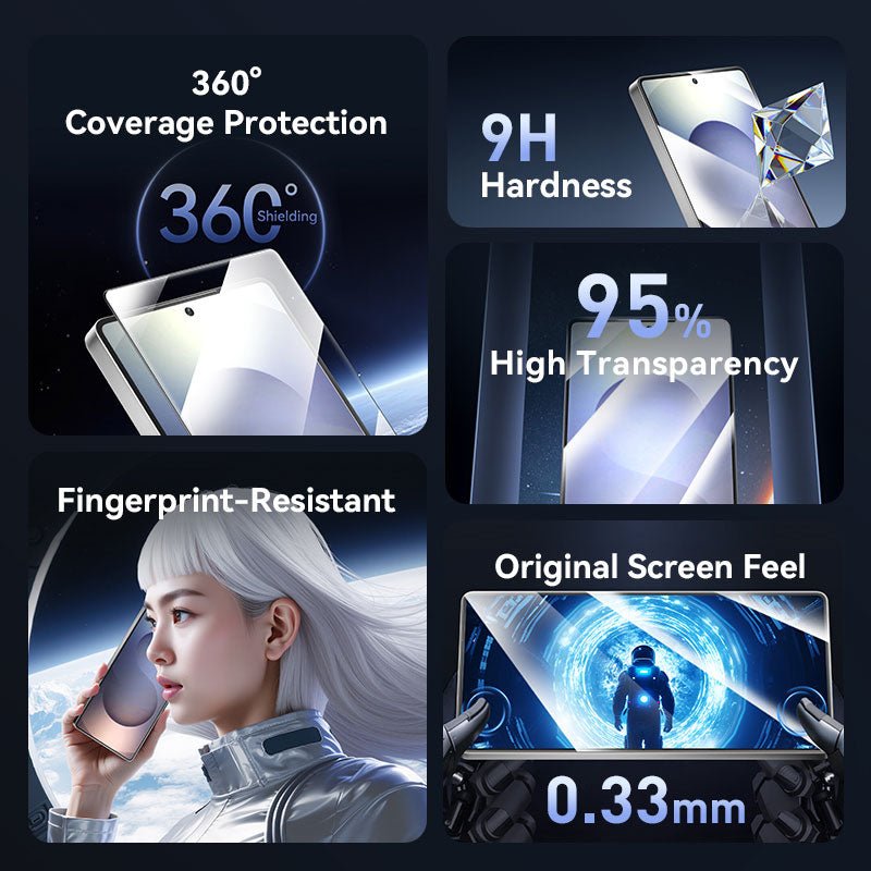Vention HD Tempered Glass Screen Protector for Samsung Galaxy S25 6.2" with Dust-Free Installation Tool