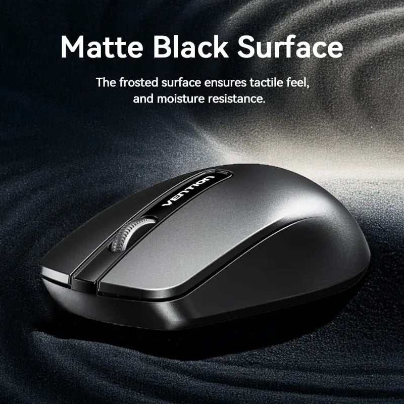 Vention 3-Button Wireless Computer Mouse with USB Receiver Black