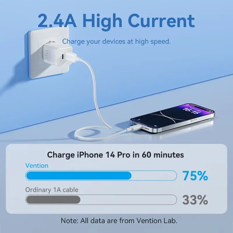 Vention USB 2.0 Type-A Male to Lightning Male 2.4A Cable PVC Type