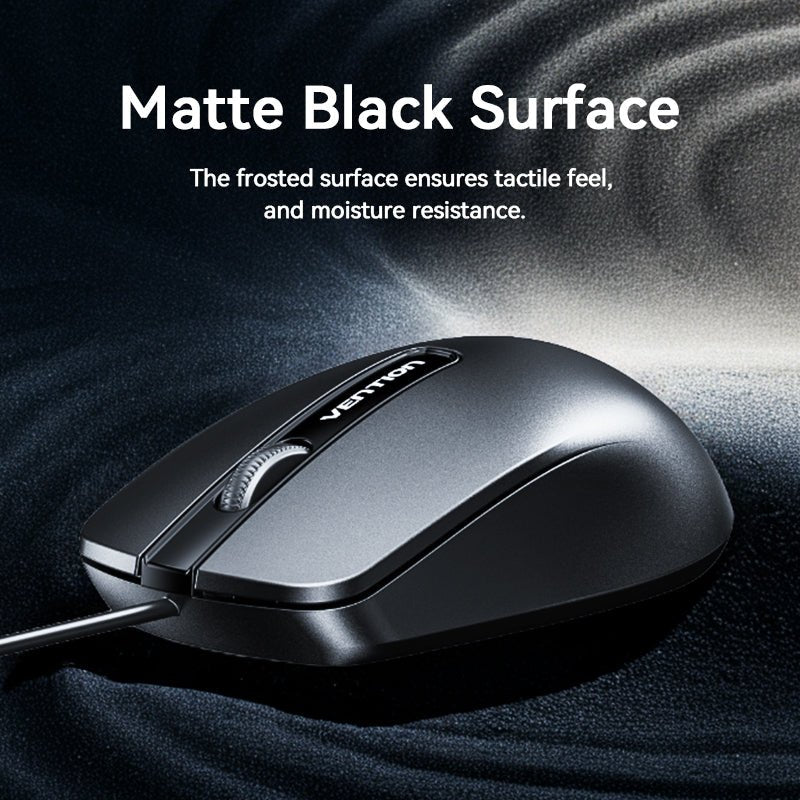 Vention 3-Button USB Wired Computer Mouse 1.5M Black