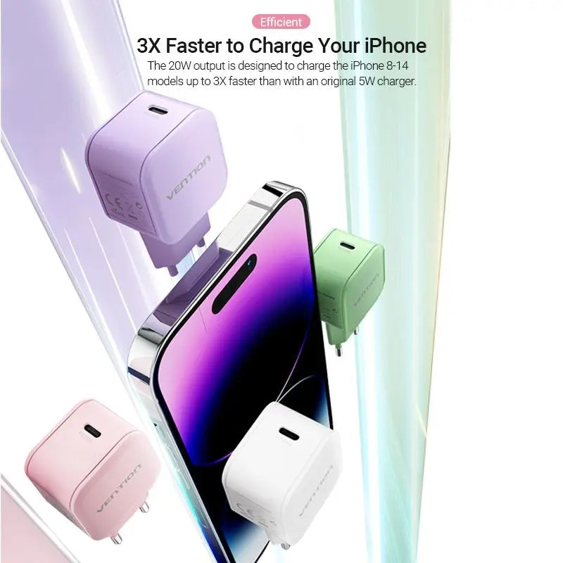 Vention 1-Port USB-C Wall Charger 20W EU-Plug