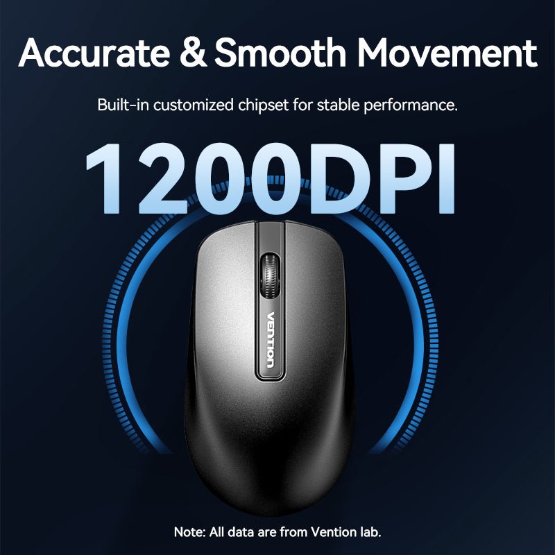 Vention 3-Button USB Wired Computer Mouse 1.5M Black