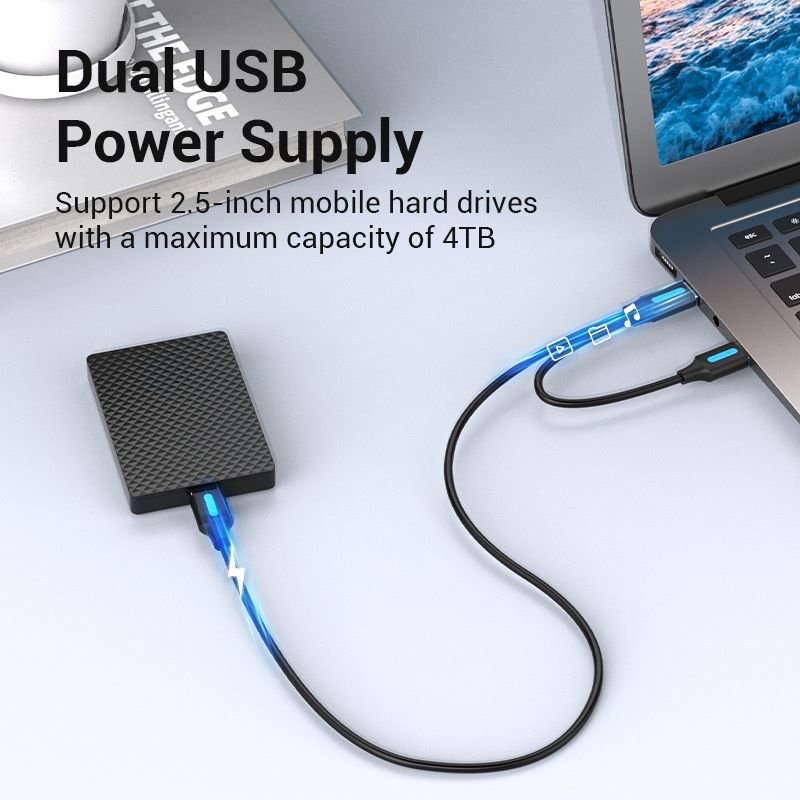 Vention  USB 3.0 A Male to Micro-B Male Cable with USB Power Supply PVC Type