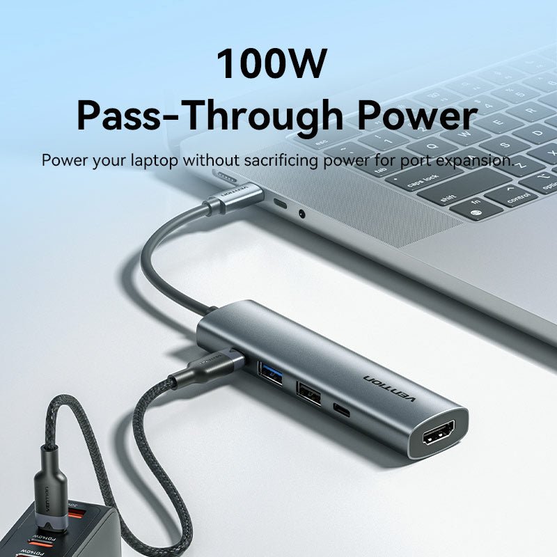 Vention USB-C to HDMI™ + USB 3.0 + USB 2.0 + USB 2.0 Type-C + PD Docking Station