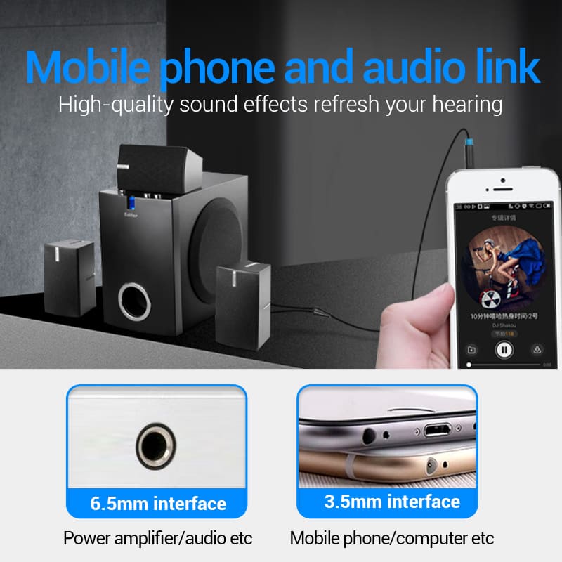 3.5mm TRS Male to Dual 6.35mm Male Audio Cable