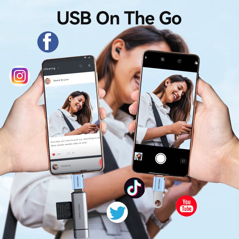 Vention USB 3.1 Type-C Male to USB Female OTG Adapter with Lanyard Aluminum Alloy Type